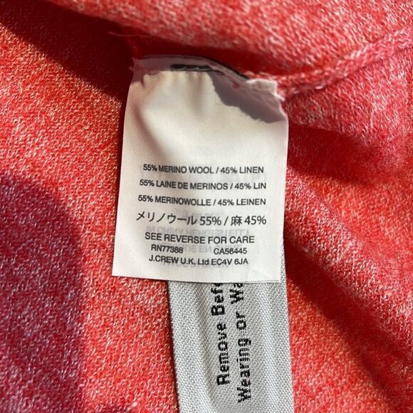 J. Crew Merino Linen Pink V-Neck Sweater Size Extra Small - Picture 7 of 8